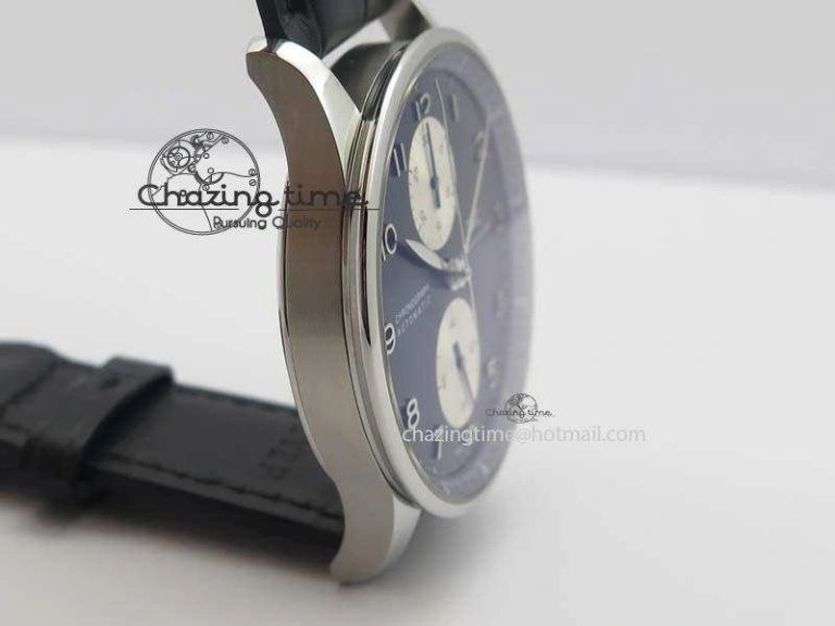 UrbanChic Portuguese IW371404 ZF V3 1:1 Best Edition SS Black Dial On Black Leather Strap A 7267