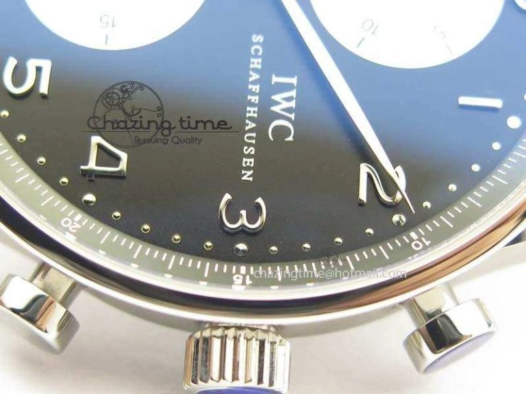 UrbanChic Portuguese IW371404 ZF V3 1:1 Best Edition SS Black Dial On Black Leather Strap A 7267