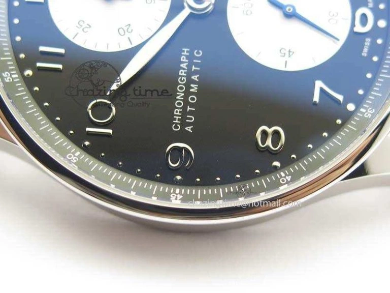UrbanChic Portuguese IW371404 ZF V3 1:1 Best Edition SS Black Dial On Black Leather Strap A 7267