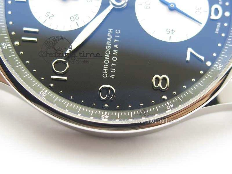 UrbanChic Portuguese IW371404 ZF V3 1:1 Best Edition SS Black Dial On Black Leather Strap A 7267