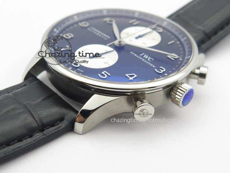 UrbanChic Portuguese IW371404 ZF V3 1:1 Best Edition SS Black Dial On Black Leather Strap A 7267