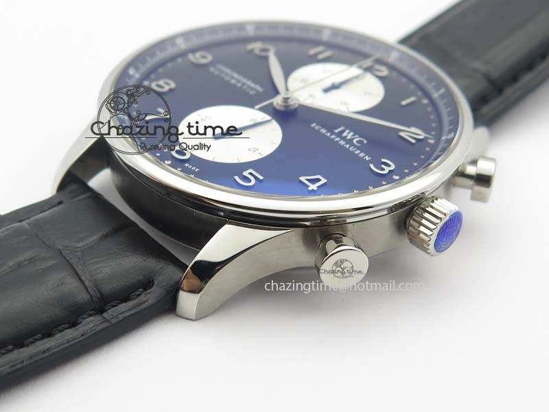 UrbanChic Portuguese IW371404 ZF V3 1:1 Best Edition SS Black Dial On Black Leather Strap A 7267