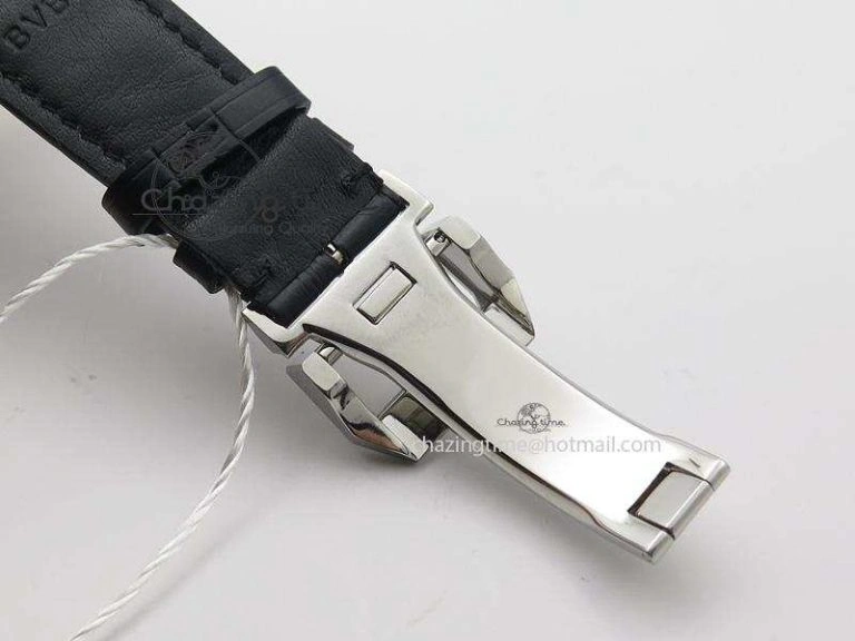 Compact Portuguese IW371405 ZF 1:1 Best Edition SS White Dial Silver Markers On Black Leather Strap A 7305