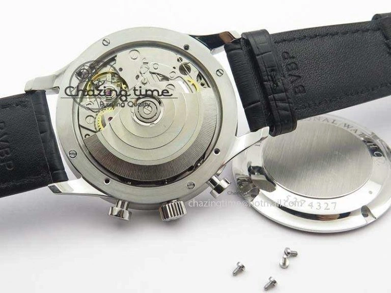 Portuguese IW371411 ZF 1:1 Best Edition SS Panda Dial On Black Leather Strap A ModernLook 7268