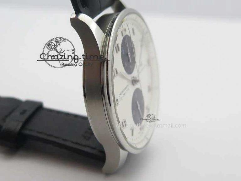 Portuguese IW371411 ZF 1:1 Best Edition SS Panda Dial On Black Leather Strap A ModernLook 7268