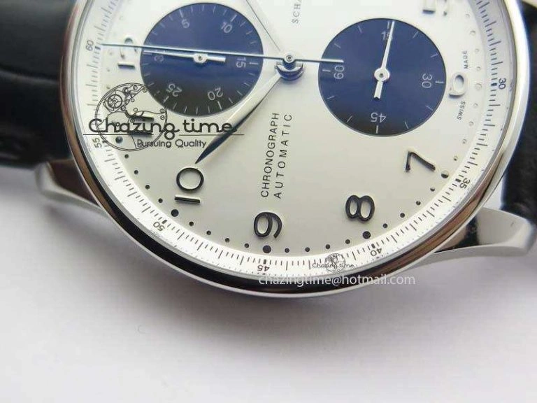 Portuguese IW371411 ZF 1:1 Best Edition SS Panda Dial On Black Leather Strap A ModernLook 7268