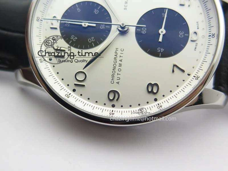 Portuguese IW371411 ZF 1:1 Best Edition SS Panda Dial On Black Leather Strap A ModernLook 7268
