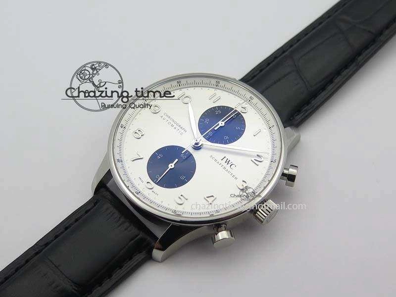 Portuguese IW371411 ZF 1:1 Best Edition SS Panda Dial On Black Leather Strap A ModernLook 7268