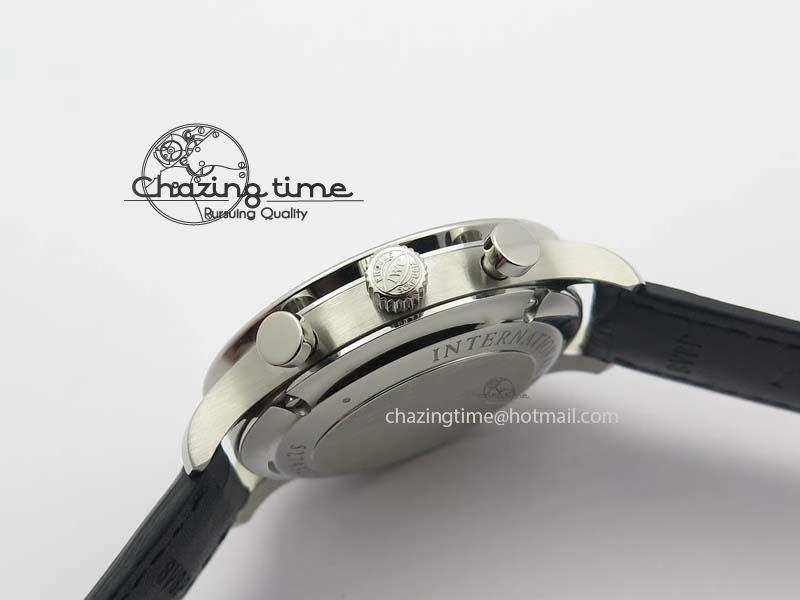 Portuguese IW371411 ZF 1:1 Best Edition SS Panda Dial On Black Leather Strap A ModernLook 7268