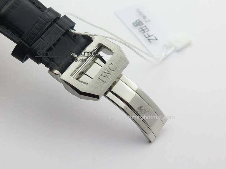 Portuguese IW371411 ZF 1:1 Best Edition SS Panda Dial On Black Leather Strap A ModernLook 7268