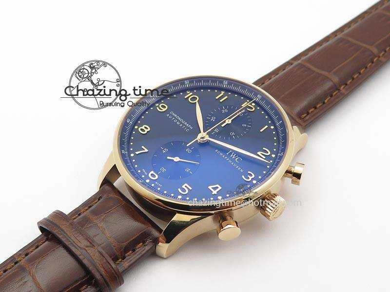 Portuguese IW371415 ZF 1:1 Best Edition RG Black dial On Brown Leather Strap A Popular 7286
