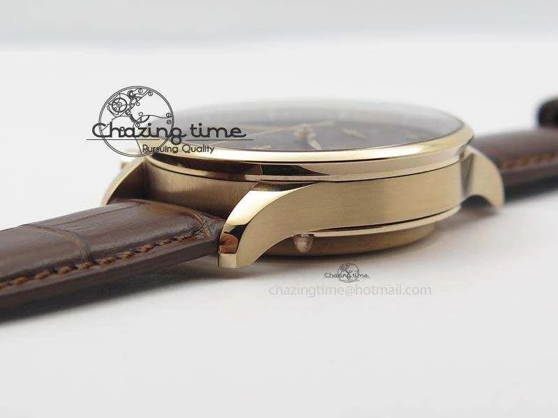 Portuguese IW371415 ZF 1:1 Best Edition RG Black dial On Brown Leather Strap A Popular 7286