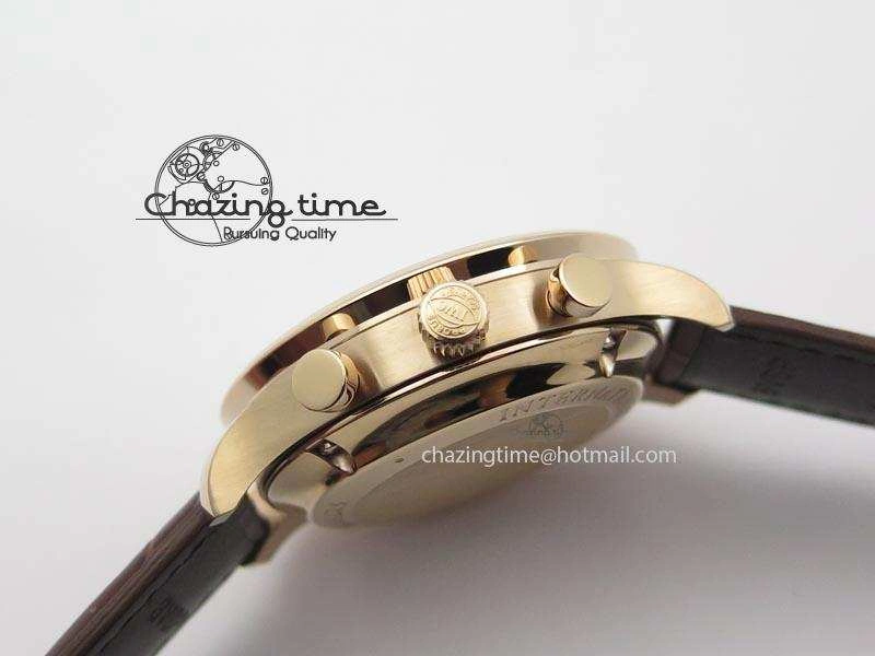 Portuguese IW371415 ZF 1:1 Best Edition RG Black dial On Brown Leather Strap A Popular 7286