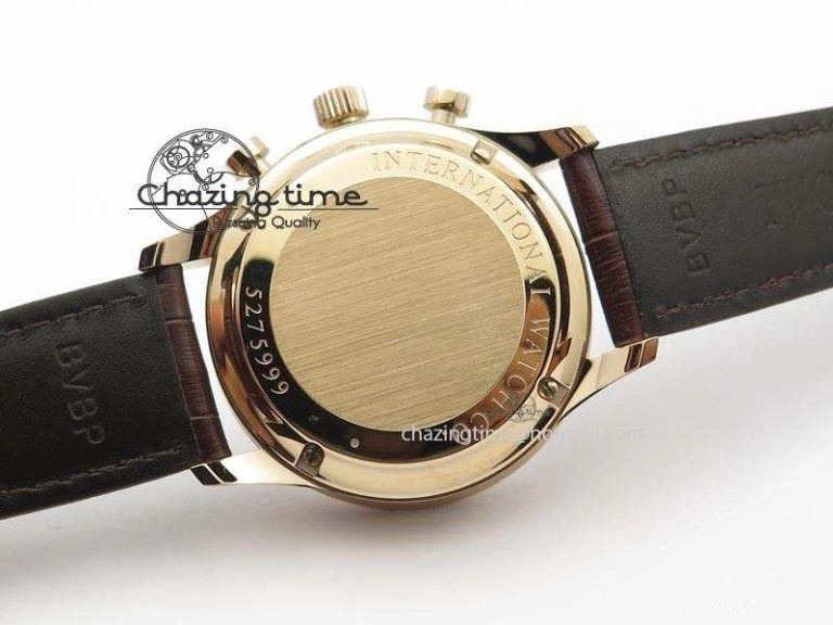 Portuguese IW371415 ZF 1:1 Best Edition RG Black dial On Brown Leather Strap A Popular 7286