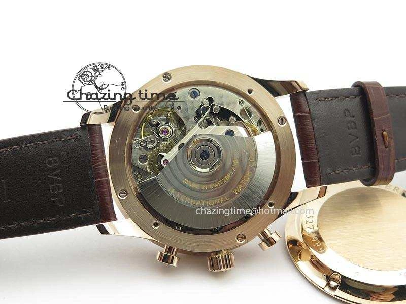 Portuguese IW371415 ZF 1:1 Best Edition RG Black dial On Brown Leather Strap A Popular 7286