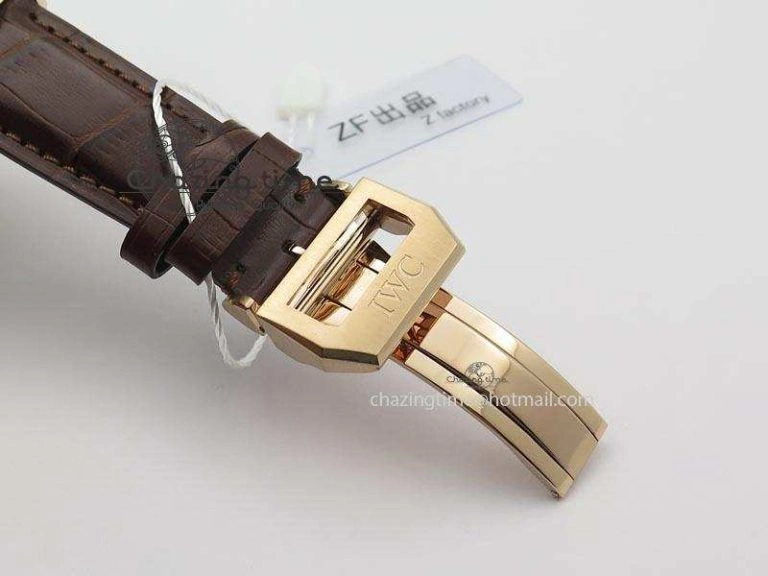 Portuguese IW371415 ZF 1:1 Best Edition RG Black dial On Brown Leather Strap A Popular 7286