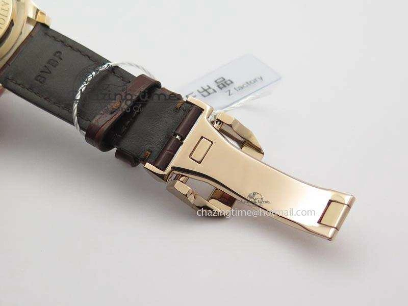 Portuguese IW371415 ZF 1:1 Best Edition RG Black dial On Brown Leather Strap A Popular 7286