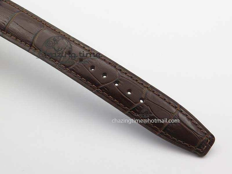 Portuguese IW371445 ZF 1:1 Best Edition SS White Dial Gold Markers On Brown Leather Strap A79350 V FastDry 7269