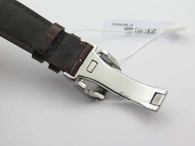 Portuguese IW371445 ZF 1:1 Best Edition SS White Dial Gold Markers On Brown Leather Strap A79350 V FastDry 7269
