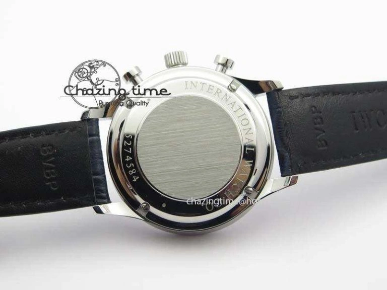 Portuguese IW371446 ZF 1:1 Best Edition SS White Dial Blue Markers On Blue Leather Strap  A79350 V StreetReady 7270