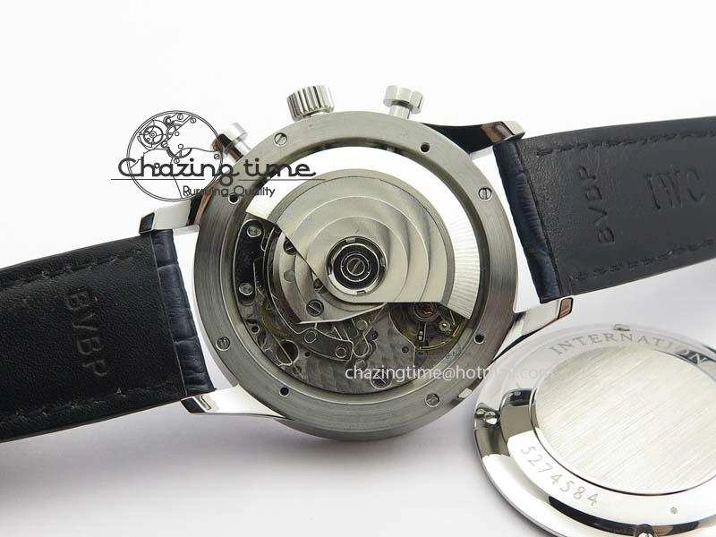 Portuguese IW371446 ZF 1:1 Best Edition SS White Dial Blue Markers On Blue Leather Strap  A79350 V StreetReady 7270