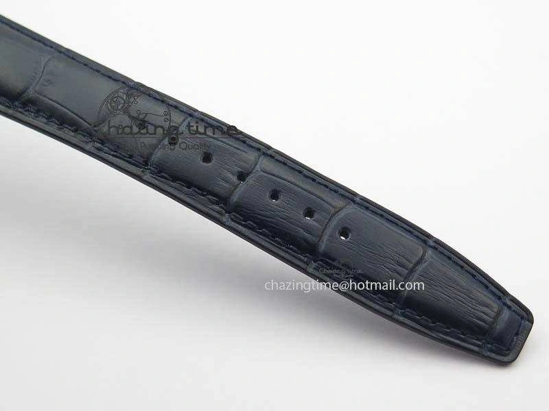 Portuguese IW371446 ZF 1:1 Best Edition SS White Dial Blue Markers On Blue Leather Strap  A79350 V StreetReady 7270