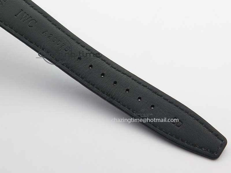 Portuguese IW371446 ZF 1:1 Best Edition SS White Dial Blue Markers On Blue Leather Strap  A79350 V StreetReady 7270