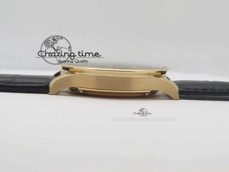 Portuguese IW371482 ZF 1:1 Best Edition RG Gray Dial Gold Markers On Black Leather Strap A Popular 7265
