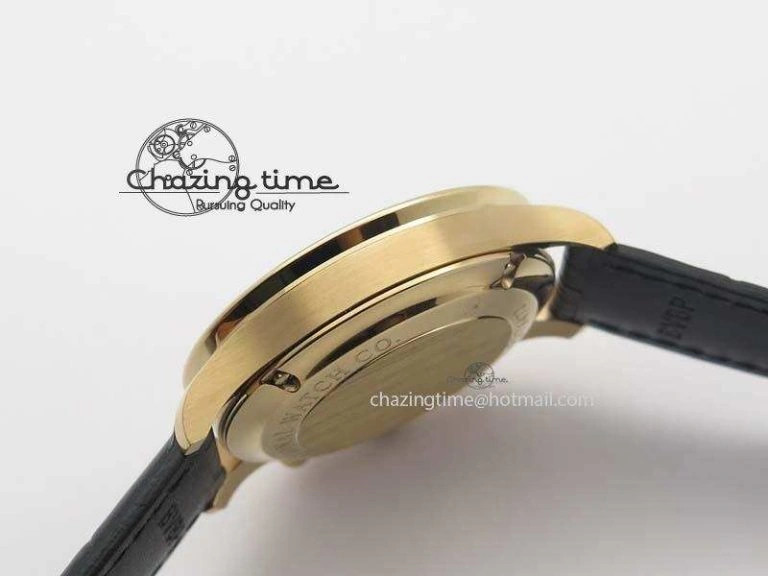 Portuguese IW371482 ZF 1:1 Best Edition RG Gray Dial Gold Markers On Black Leather Strap A Popular 7265