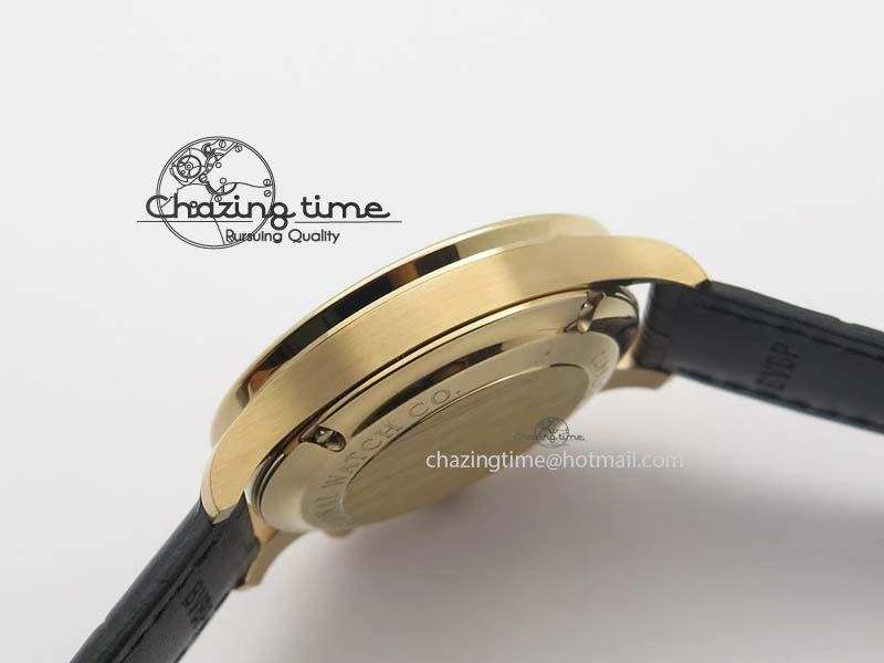 Portuguese IW371482 ZF 1:1 Best Edition RG Gray Dial Gold Markers On Black Leather Strap A Popular 7265