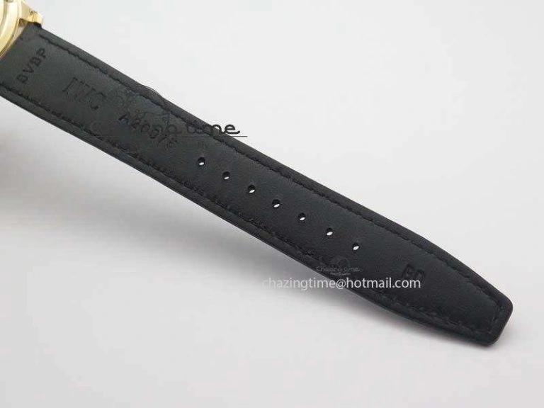 Portuguese IW371482 ZF 1:1 Best Edition RG Gray Dial Gold Markers On Black Leather Strap A Popular 7265