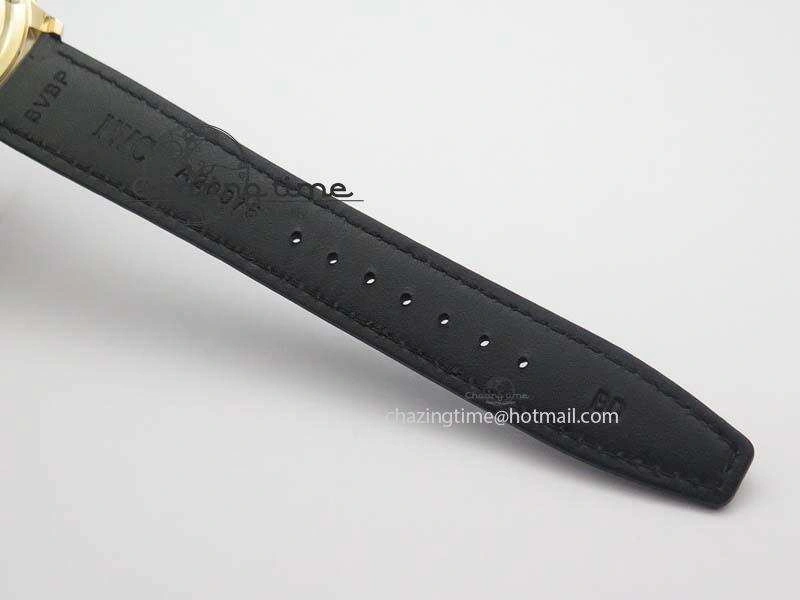 Portuguese IW371482 ZF 1:1 Best Edition RG Gray Dial Gold Markers On Black Leather Strap A Popular 7265