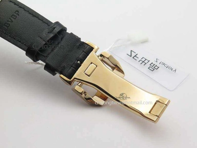 Portuguese IW371482 ZF 1:1 Best Edition RG Gray Dial Gold Markers On Black Leather Strap A Popular 7265