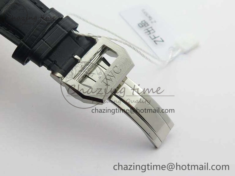 SmartChoice Portuguese IW371491 ZF 1:1 Best Edition SS Blue Dial On Leather Strap A79350 (Slim Movement) V 7221
