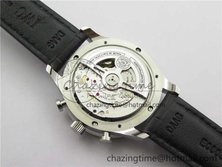 Portuguese IW371615 ZF 1:1 Best Edition SS Green Dial on Black Leather Strap A96355 V Sporty 7081
