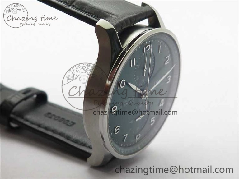 Portuguese IW371615 ZF 1:1 Best Edition SS Green Dial on Black Leather Strap A96355 V Sporty 7081