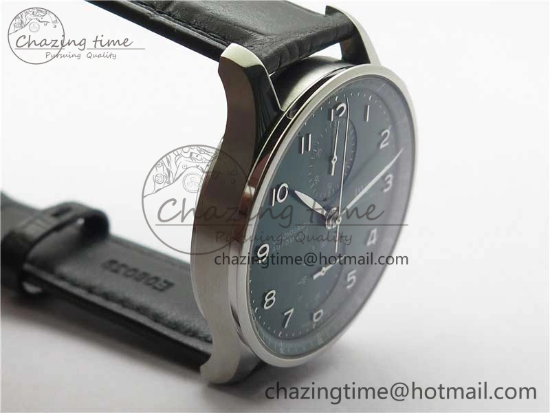 Portuguese IW371615 ZF 1:1 Best Edition SS Green Dial on Black Leather Strap A96355 V Sporty 7081