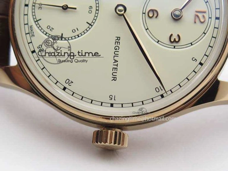 Portuguese IW5444 RG White Dial RG Numbers On Brown Leather Strap A Affordable 7253