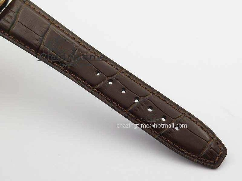 Portuguese IW5444 RG White Dial RG Numbers On Brown Leather Strap A Affordable 7253