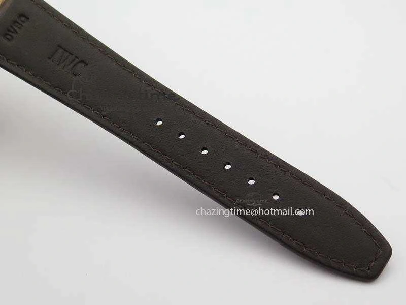 Portuguese IW5444 RG White Dial RG Numbers On Brown Leather Strap A Affordable 7253