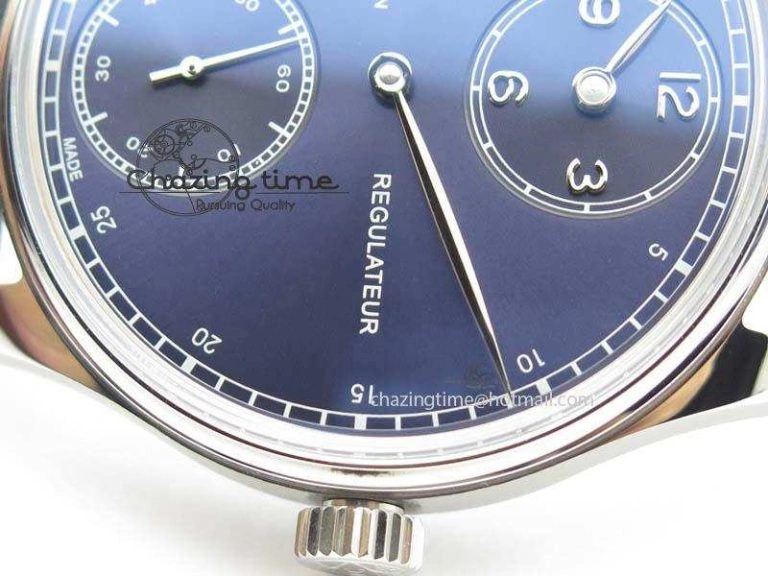 GoodFit Portuguese IW5444 SS Blue Dial On Blue Leather Strap A 7255