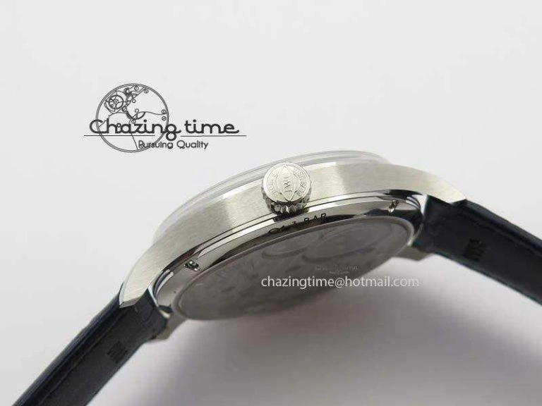 GoodFit Portuguese IW5444 SS Blue Dial On Blue Leather Strap A 7255