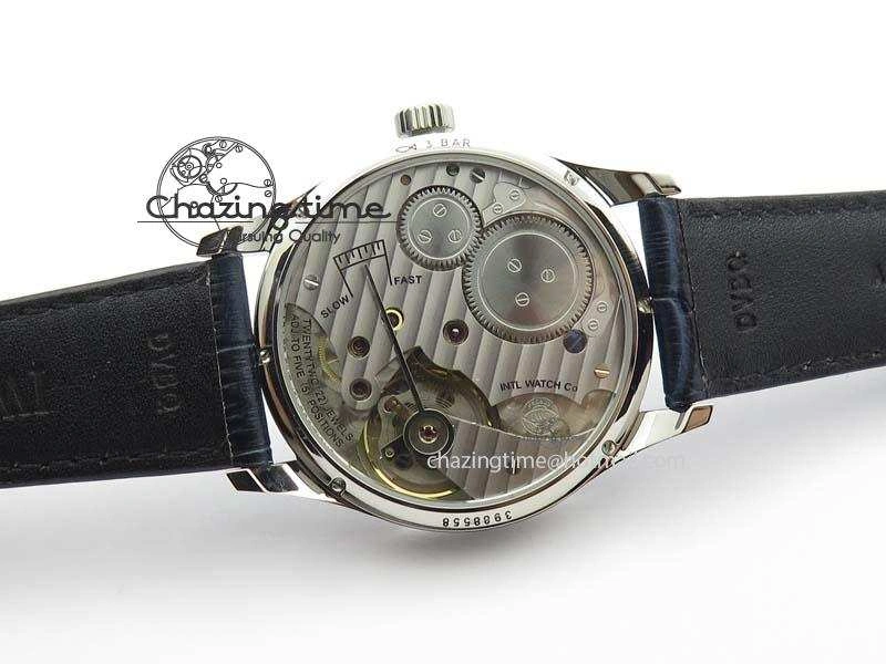 GoodFit Portuguese IW5444 SS Blue Dial On Blue Leather Strap A 7255