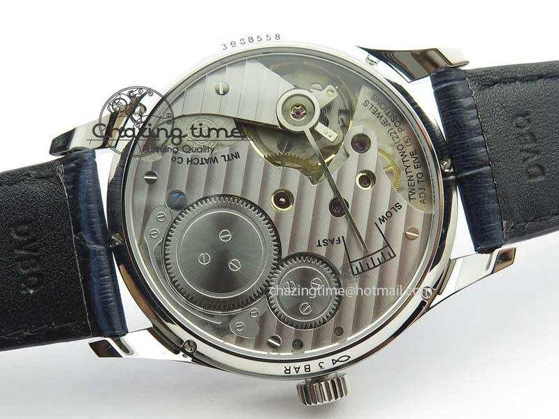 GoodFit Portuguese IW5444 SS Blue Dial On Blue Leather Strap A 7255