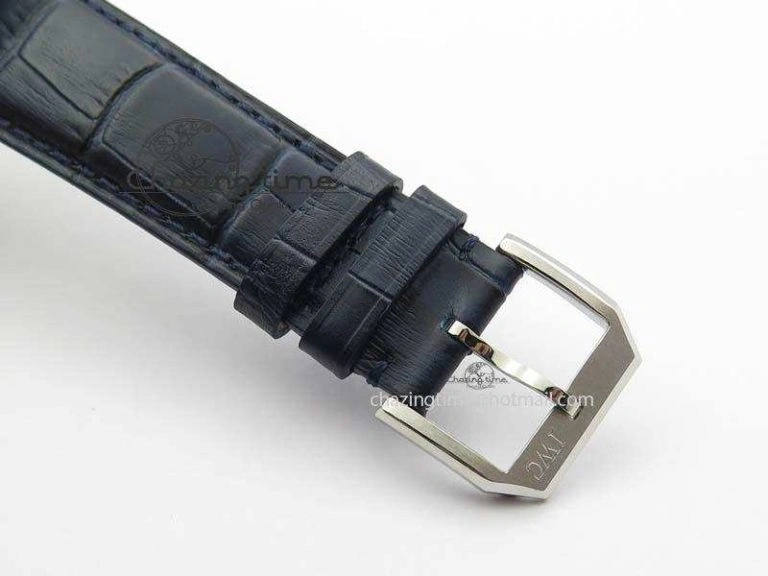 GoodFit Portuguese IW5444 SS Blue Dial On Blue Leather Strap A 7255