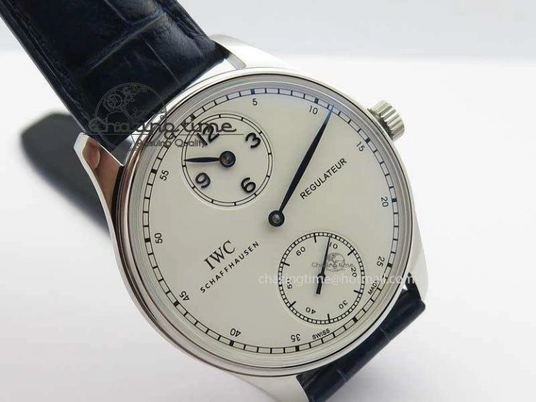 Portuguese IW5444 SS White Dial Blue Numbers On Blue Leather Strap A SportInspired 7258