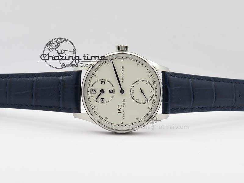 Portuguese IW5444 SS White Dial Blue Numbers On Blue Leather Strap A SportInspired 7258