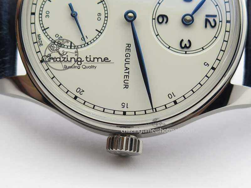 Portuguese IW5444 SS White Dial Blue Numbers On Blue Leather Strap A SportInspired 7258