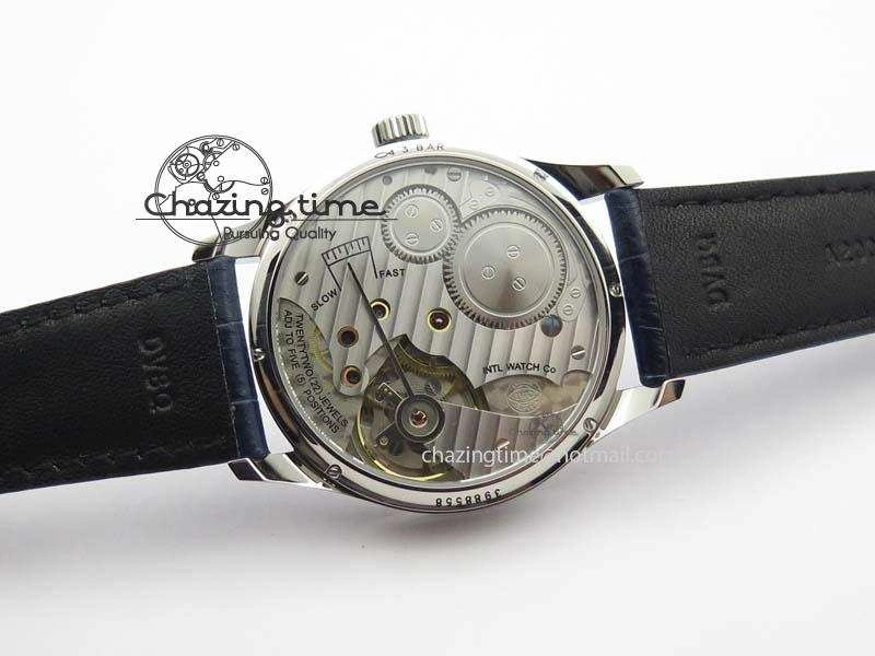 Portuguese IW5444 SS White Dial Blue Numbers On Blue Leather Strap A SportInspired 7258