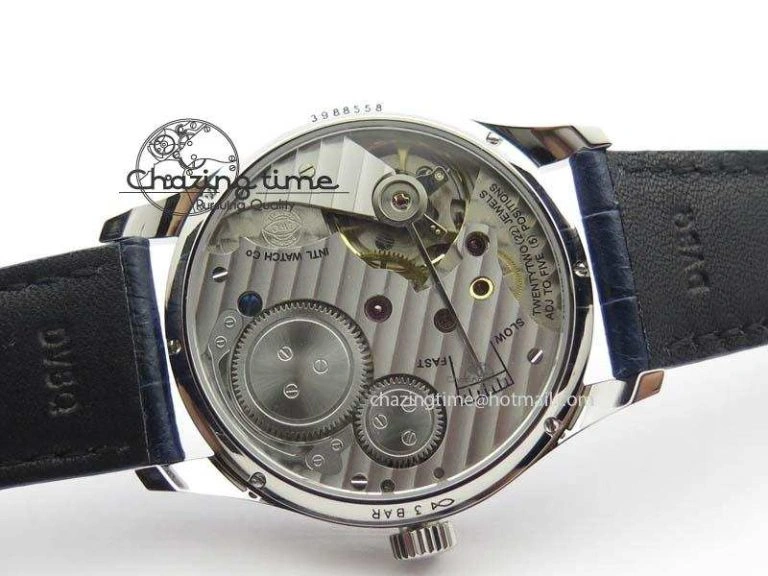 Portuguese IW5444 SS White Dial Blue Numbers On Blue Leather Strap A SportInspired 7258